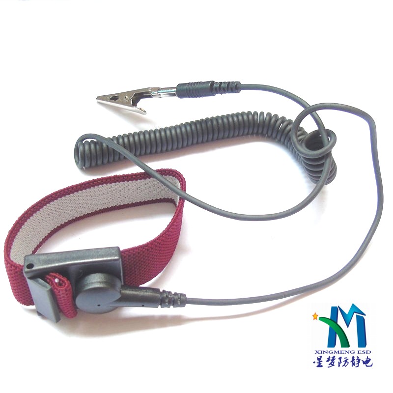 防静电手腕带 玫红色PU材料防静电手腕带